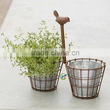 Metal Flower Pot with iron cup