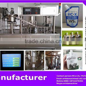 2015 fully automatic 4 heads spout pouch packing machine