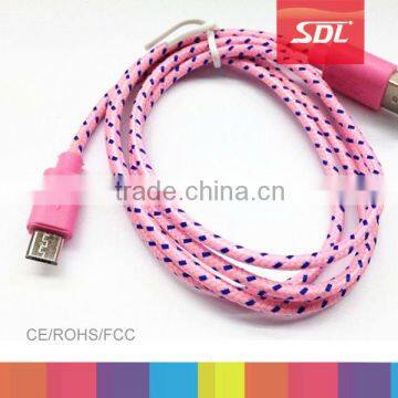 High Quality Fabric Woven Laptop Data Transfer Cable for Nokia Samsung Blackberry Sony Ericsson HTC LG