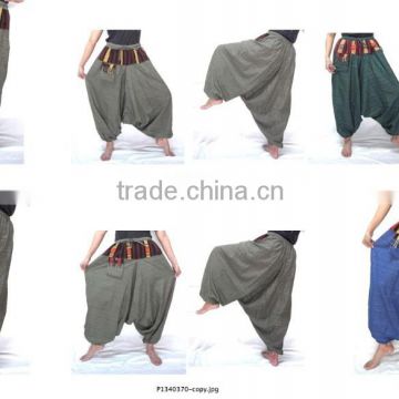 Thailand cotton unisex Alladin Hippie Boho Harem Hmong harem Ginnie Yoga Baggy Fisherman Pants