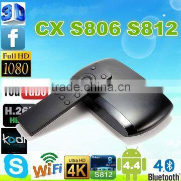 CXS806 Octa core GPU smart tv box Quad core S812 2gb 8gb CX S806 tv box support H.265/HEVC XBMC KODI 14.2 android 4.4 mini pc