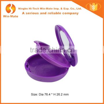 Empty Purple Plastic With Mirror Eyeshadow Powder Cosmetic Container