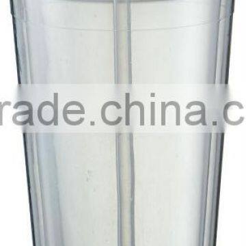 Double Wall Plastic Milk / Tea Cup with Straw