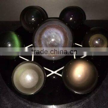 Natural Colorful Rainbow Obsidian Crystal Seven Star for Decoration photo-4