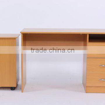 High Quality PB/MDF Computer Table With Bookcase And Drawers Cabinet