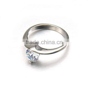 Unique Design Luxury Zircon Wedding Band Finger Rings Women Stainless Steel Engagement Ring photo-2