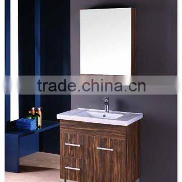2016 Customized MDF / Oak Wood Bathroom Mirrored Cabinet in High Gloss Painting photo-4