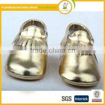 gold shoes fashion Bright PU leather baby leather shoes