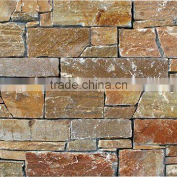 Decorative gold slate natural stone exterior wall cladding