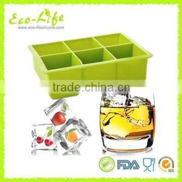 6 Big Square Silicone Ice Cube Tray Mold for Whisky & Beer photo-2