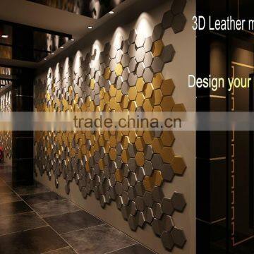 Quick Decor Idea 3D Self -stick Leather MOSAIC Easy DIY Hexagon