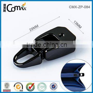 3# zinc alloy shiny gunmetal custom metal zipper pull for garments and bags