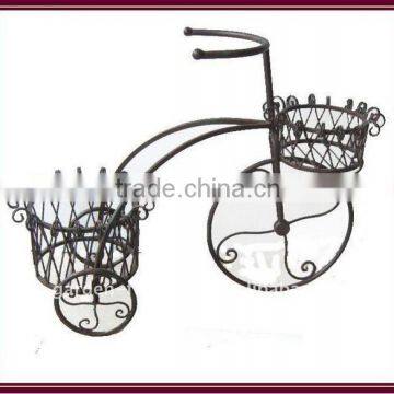 home deck garden patio decor antique metal plant stand wrought iron ornamental bicycle decoration