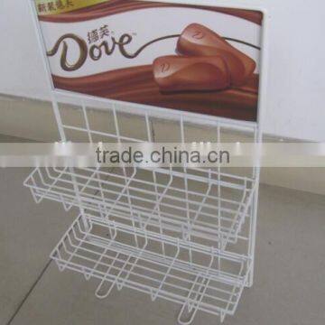 Supermarket counter top metal wire snack display rack for sale