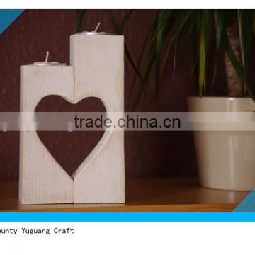 classic wooden heart-shaped candle holder