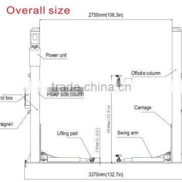 3.5T Double Post Parking Car Lift photo-3
