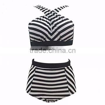 Plus Size Swimwear Women Swimsuit 2016 New Bikinis High Waist Bathing Suits Print Vintage Retro Floral Bikini Set photo-4