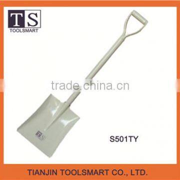 Different types of steel spade shovel with handle