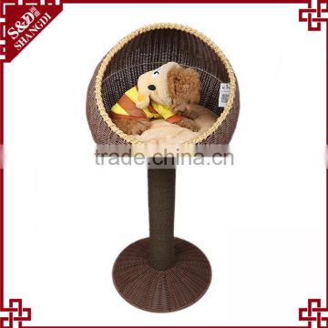 S&D pe rattan handmade dog bed plastic pet house with stand