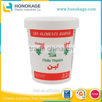 750g High Grade plain yogurt cup with lid, Round yogurt cup in freezer