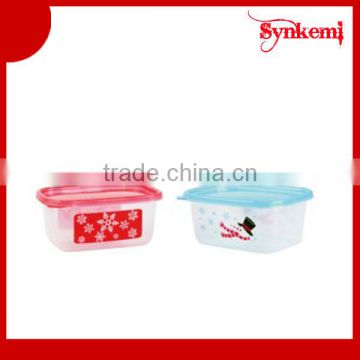 Square shaped plastic christmas container storage