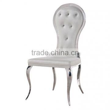 Elegant White PU Banquet Weeding Chair With Button photo-2