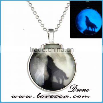 Hot Selling Stock Creative Glow in the Dark Round Pendant Luminous Necklace photo-3