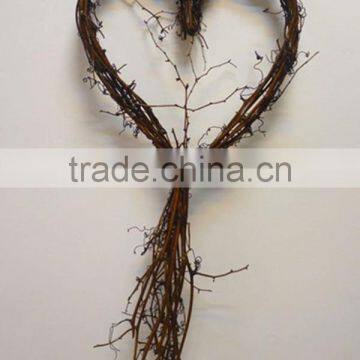 Weaving heart shape Wedding Decoration Christmas natural ornament hanging wreath