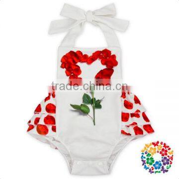 Summer Clothes Baby Girl's Floral Print Ruffles Romper photo-2
