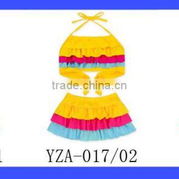 2017 New Arrival Summer Girls Colorful Ruffle Bikini Swimming Wear photo-6