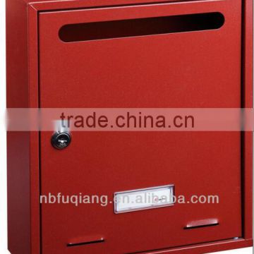 Apartment wall mounted red metal mailbox