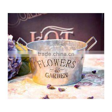 Set of 3 Indoor or Outdoor Decorative Colorful Antique Galvanized Metal Flower Pot photo-3