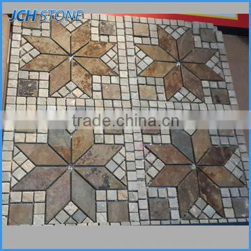 Diamond pattern fashion colored marble stone mosaic tile