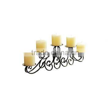 Iron Pyramid Layout Scroll Design 5 Pillar Candle Holder