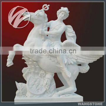 Hand Carved Modern White Marble Garden Male Sculpture photo-2