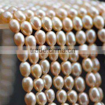 4-5mm Orange Rice Shape Freshwater Pearl Strand