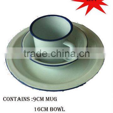 Porcelain Enamel Bowl Dinner Plate Coffee Mug Dinnerware photo-3