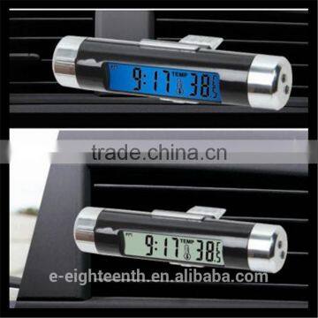 2016 2 in 1 digital Display LCD screen backlight Auto Car clock Thermometer