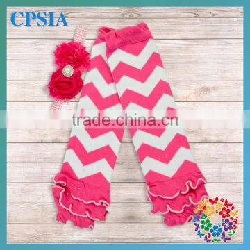 HOT Ruffled Light Pink Chevron Leg Warmers Match with Headband Posh Infant Knee Pad