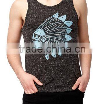 Fashion 100% cotton wholesale mens printing tank top