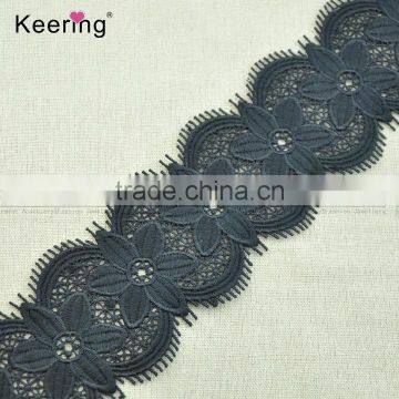 Newest Black Cheap knitting Lace Fabric Wholesale WLC-393