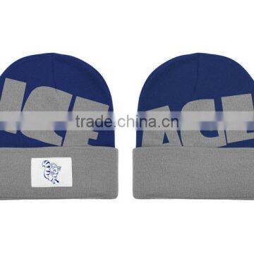 Winter Acrylic Knitted Custom Beanie With Woven Label photo-2