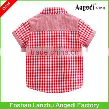 Fancy Design Baby Boys Plaid Shirt With Embroidered Applique Patch Work Baby Clothing photo-4