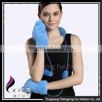 CX-A-35E Fashion Women Winter Lovely Dress Girl Gloves Knitted Mink Fur Glove photo-5