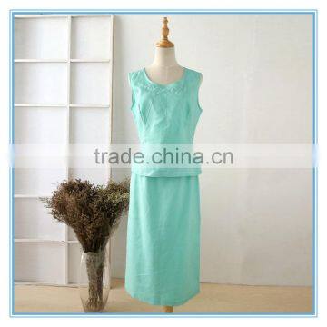 Ramie Linen Embroidery 3pcs Sets Western Boutique Style Ladies Church Suit photo-2