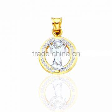 Religious Two Tone plated CZ baby jesus pendant