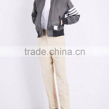 2017 New Design Stripe Print Grey Bomber Jacket 100% Polyester Shell Size Medium Custom Label Sports Jacket With Mesh Lining photo-6