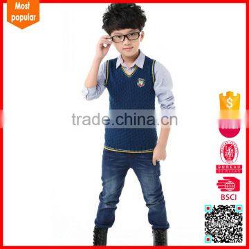 New arrival fashion knitted kids knit vest pattern child sleeveless sweater