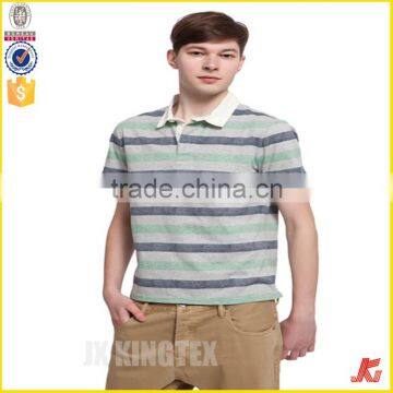 fashion men's stripe mixed colors polo t shirt