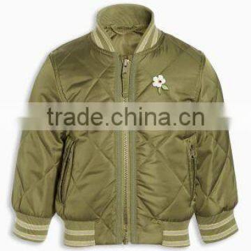 Fashion Zipper Plain Bomber Jacket ,latest Design Kids Padded Bomber Jacket, Quilted Bomber Jacket for Girls photo-3